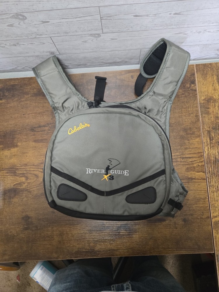 Cabela’s River Guide X 3 Fly Fishing Backpack Front Back Padded NICE!