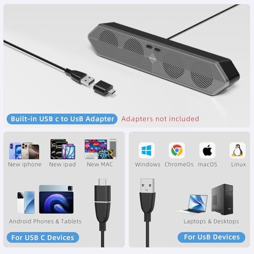 PC Speaker for Computer, Wired USB Powered Bluetooth B-3588 B-3588 black