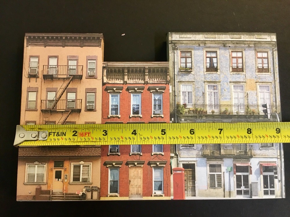 HO Scale Apartment #2 Combo W/LEDs! - Building Flat / Front 3D Background