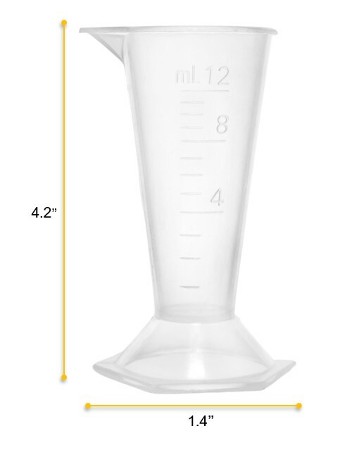 Conical Measure, 12ml - Polypropylene Plastic, Translucent - Eisco Labs