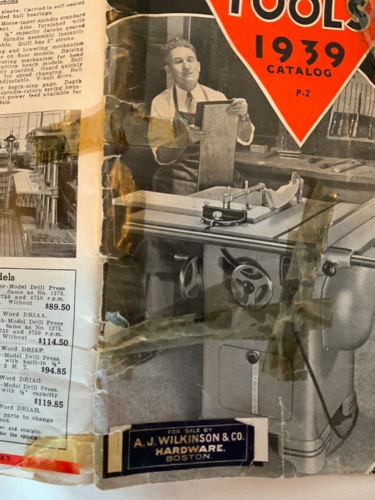 VINTAGE DELTA POWER TOOLS 1939 CATALOG