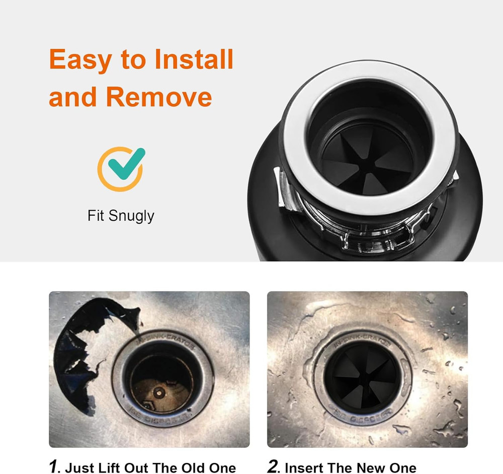 2 Pcs Garbage Disposal Splash Guard Sink Baffle, 3 1/8" Removable Garbage Dispos