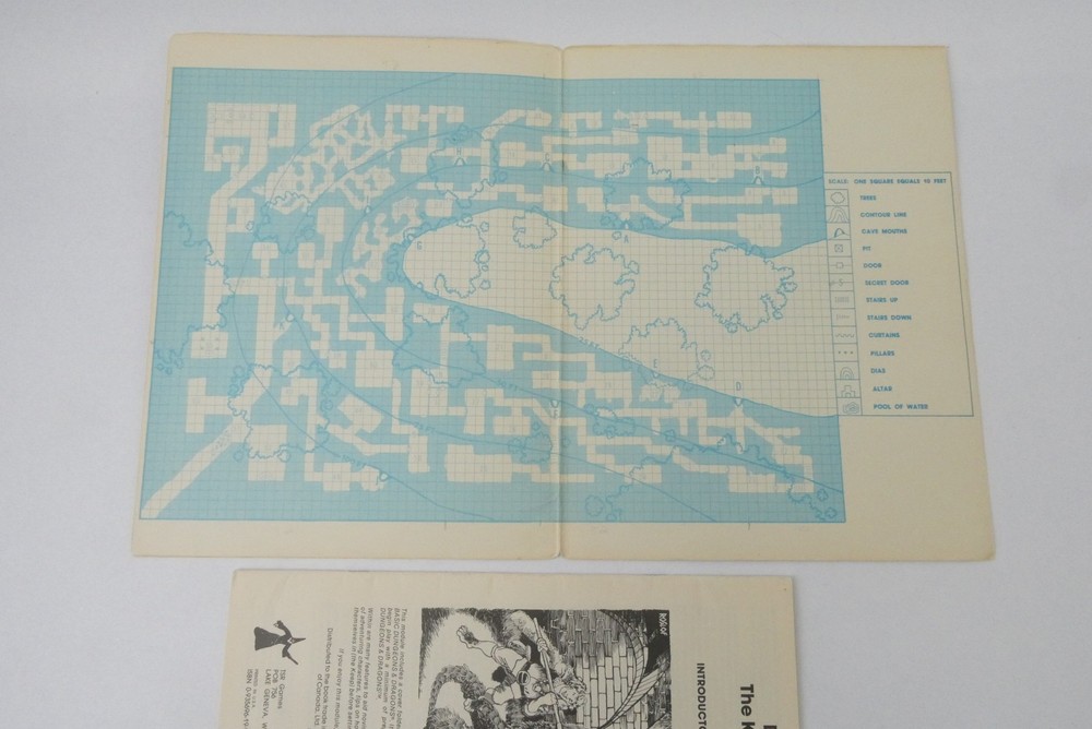 D&D B2 Keep on the Borderlands TSR 1980 Basic Set Module 9034 Complete w/ Map