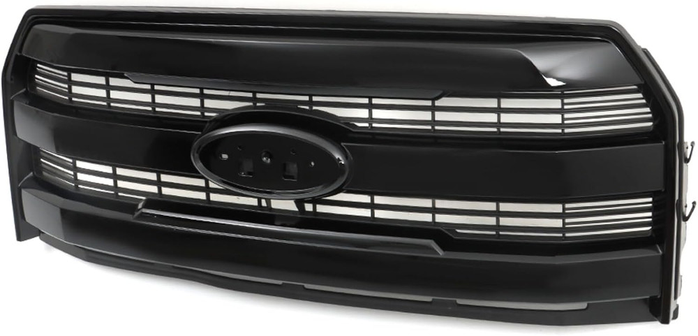 Front Grille King Ranch Style W/Camera Hole Gloss Black Replacement for 2015 201