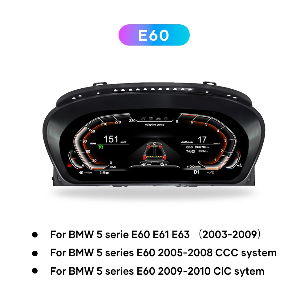 12.3 ''Digitale Dashboard with Steering Wheel Control LED Built-in Screen