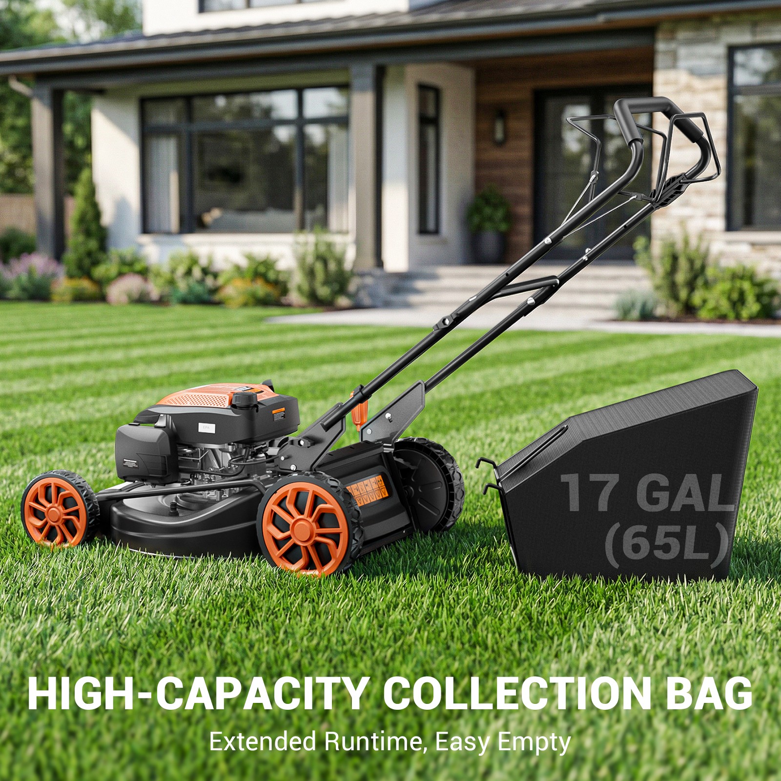 Mutaomay 21in Self Propelled Gas Lawn Mower 3-In-1,170cc , 7 Position Height New