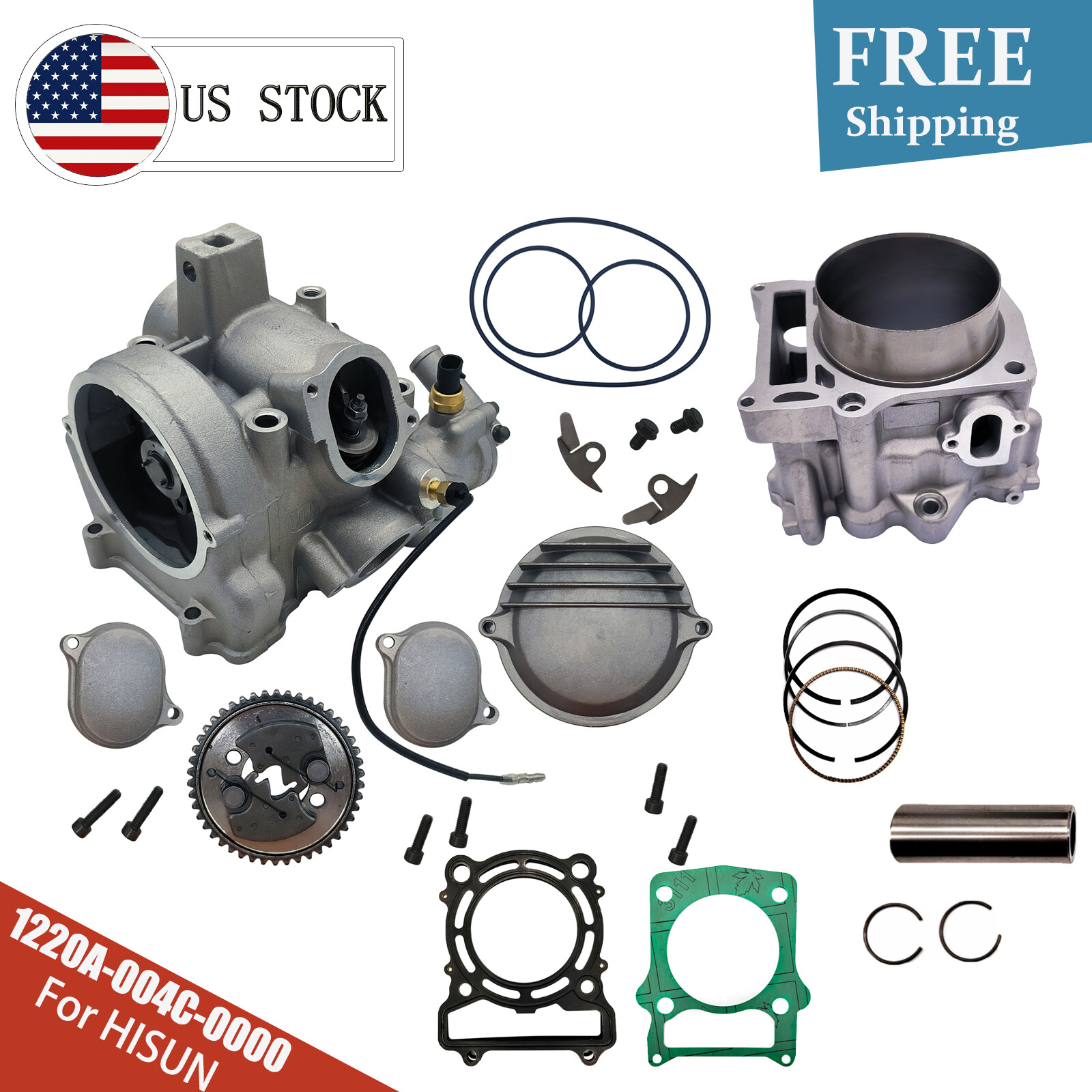 Full Cylinder Head Cylinder For Hisun 500 UTV EFI/Carb MSU MASSIMO SuperMach TSC