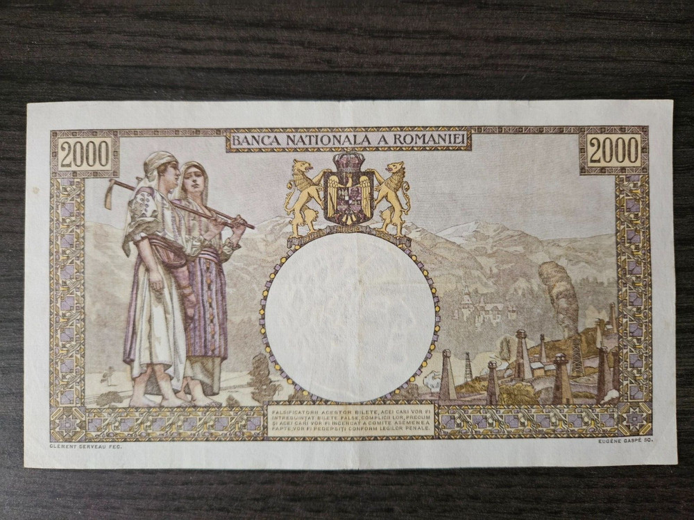 Romania 2000 lei 1941 large banknote