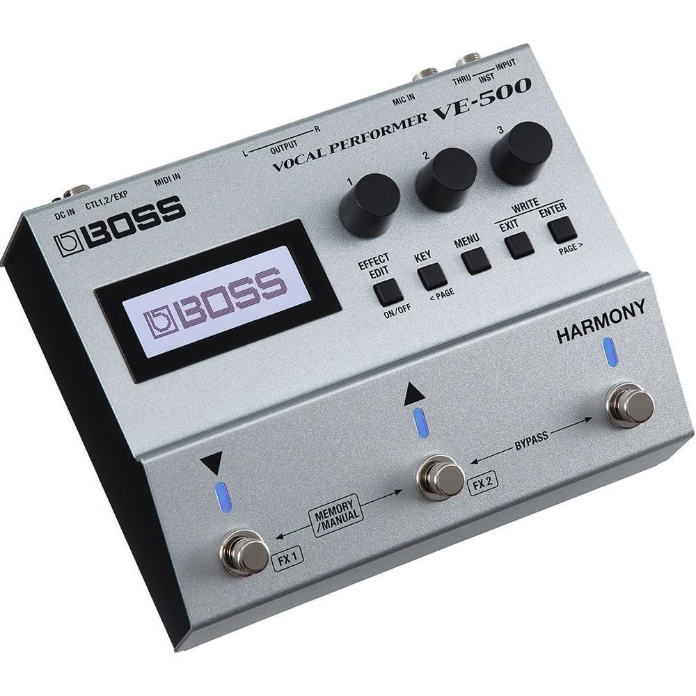 BOSS VE-500 Vocal Performer Effects Pedal Bundle with 2x 6" Patch.. -OPEN BOX