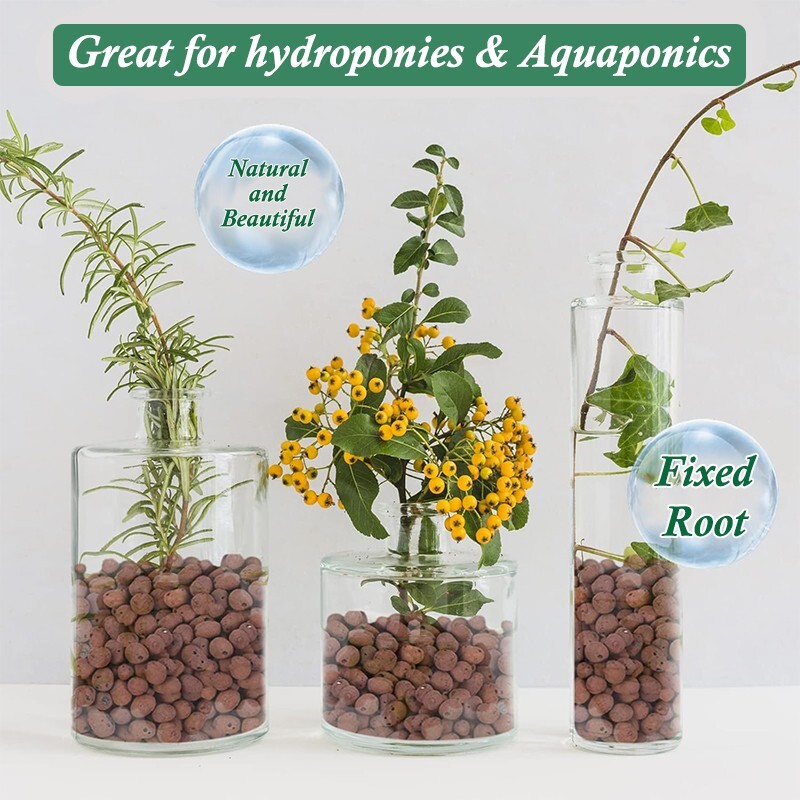 1LB/3 LB/5 LB Pound Clay Pebbles, 5-30mm Lightweight Clay Leca Balls for Plants