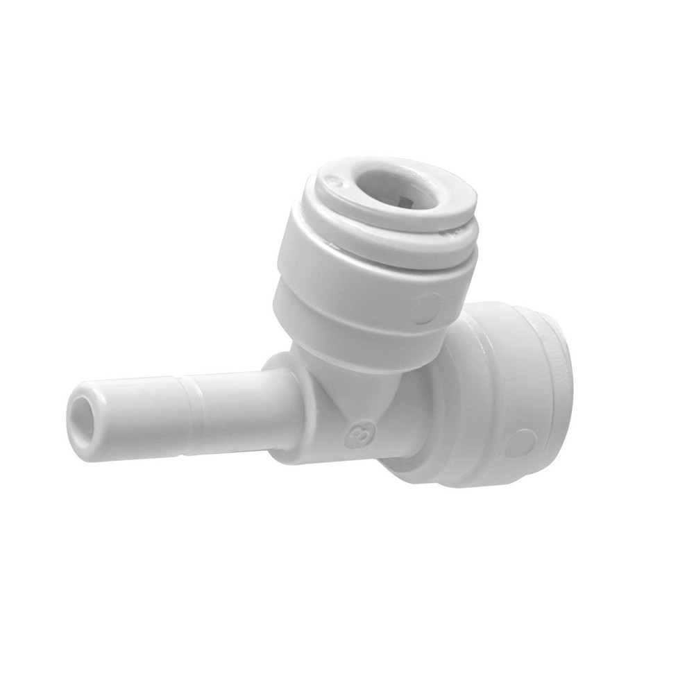 Quick connect stem run tee. 1/4" quick connect x 1/4" stem run. Certified by NSF