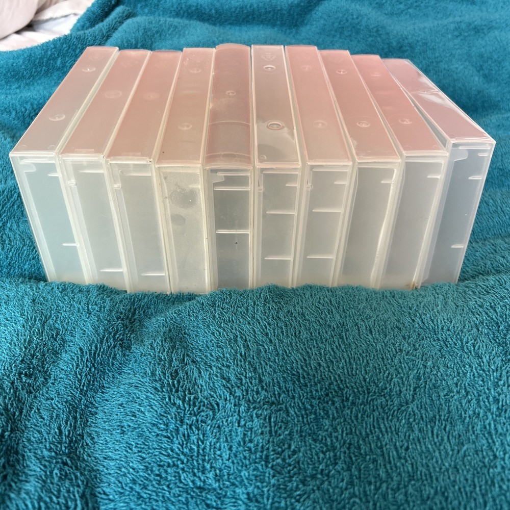 10 x Empty VHS cases video boxes - Clear - Used