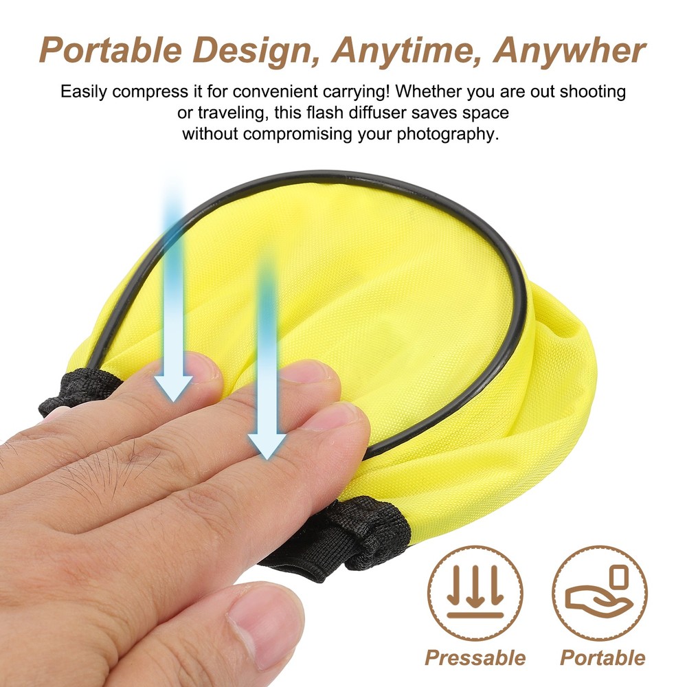 4pcs 3.5" x 2.4" Soft Mini Flash Bounce Diffuser Cap, for Flashlight, Yellow