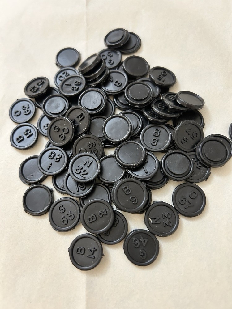 Black Plastic Bingo Chips Collage Material, Jewlery Making, Math Manipulative