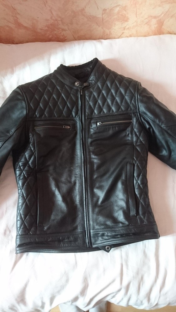 DXR Blacksmith CE motorcycle  Leather Jacket - Black 38