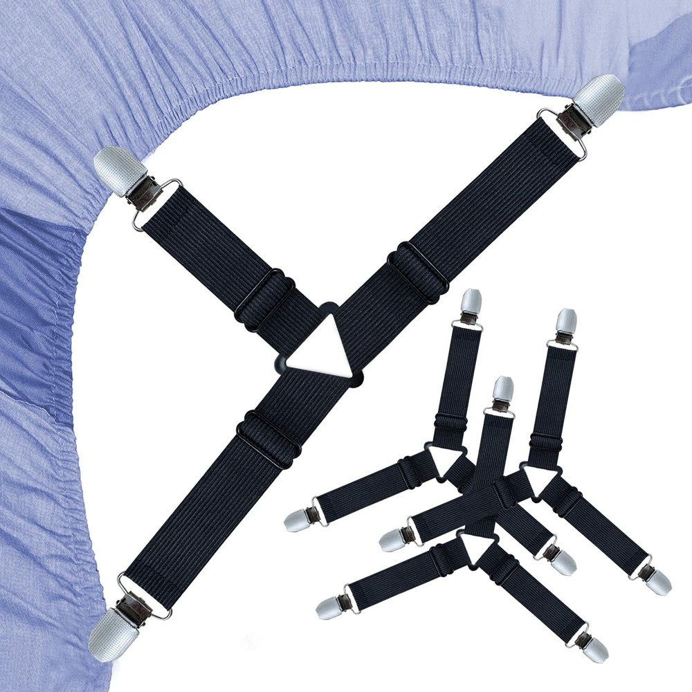 Bed Sheet Straps4 Pcs Fitted Sheet Clips HolderUpgraded Triangular