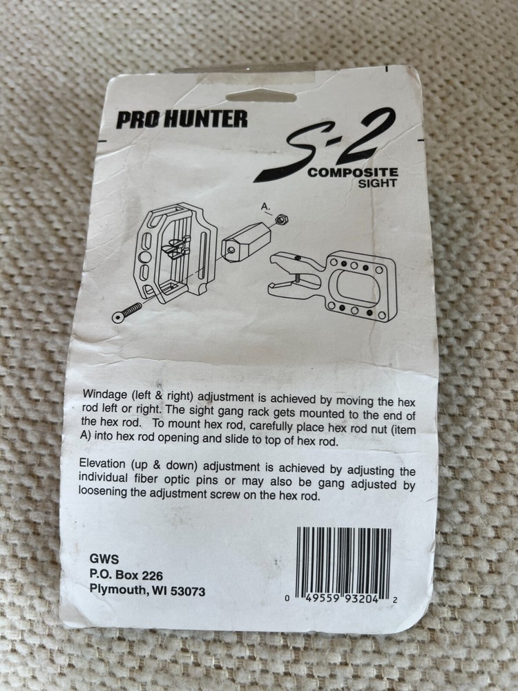 Pro Hunter S-2 Composit Compound Bow Sight NOS