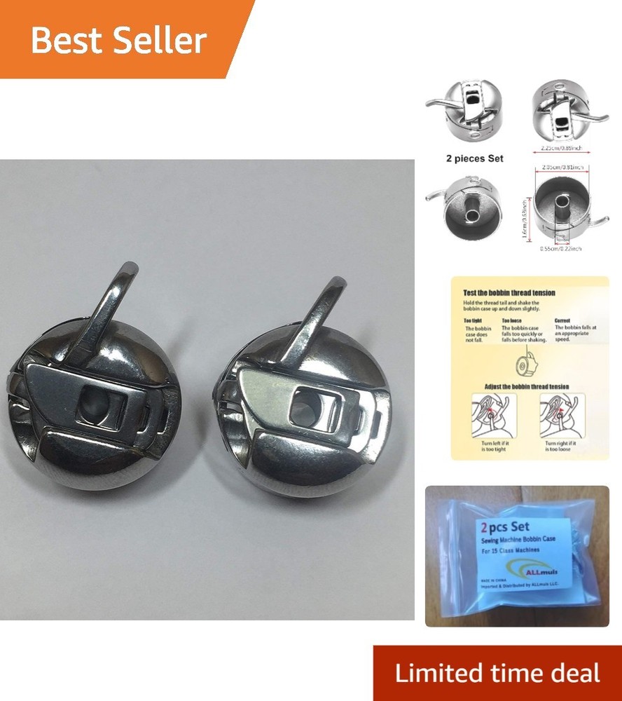 Replacement Bobbin Cases for Front Loading 15 Class Sewing Machines Two Count