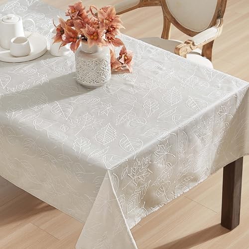 Laura Ashley Tablecloth Raised Woven 102" x 60" (Rectangular) Maple Taupe