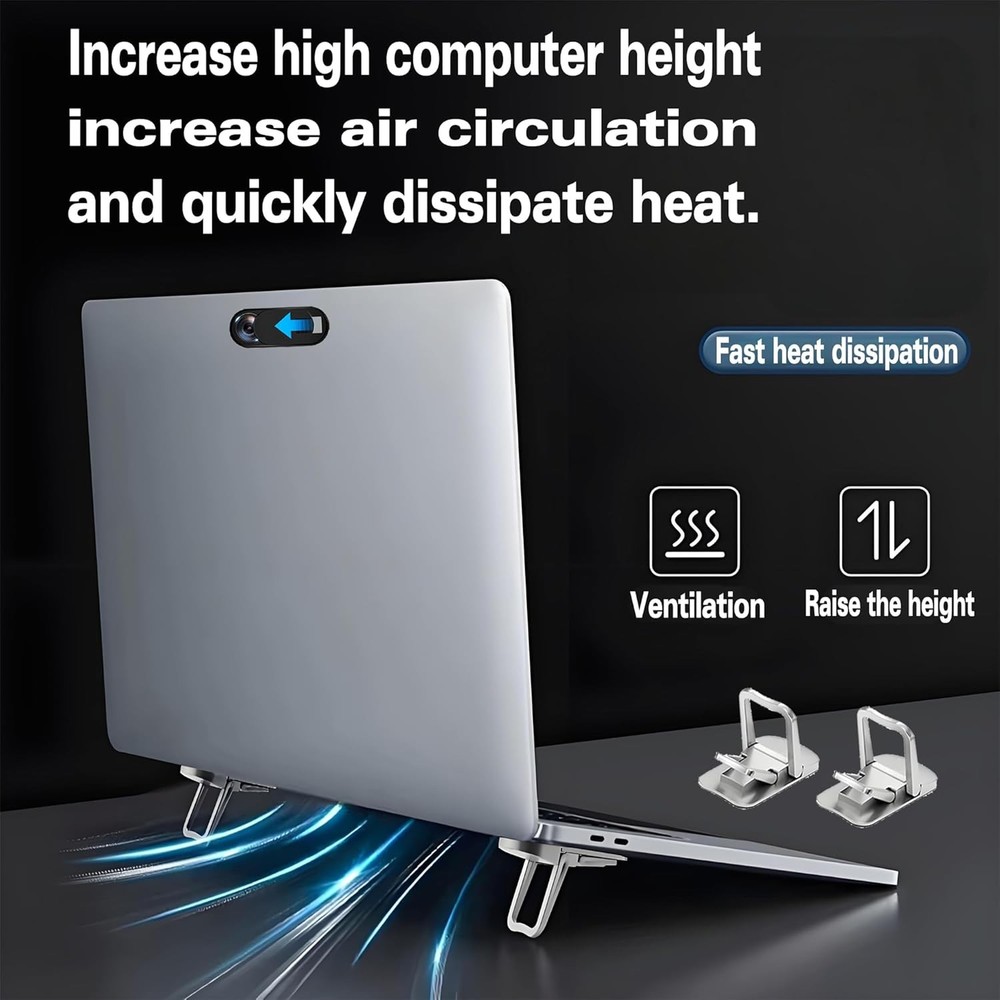 2PCS Laptop Stand Portable,Adjustable Laptop Riser, Ergonomic Cooling Mini Invis