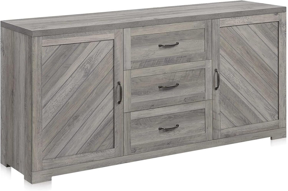 60" Sideboard Buffet Cabinet, Console Table with Three Drawers & Two Storage Cab