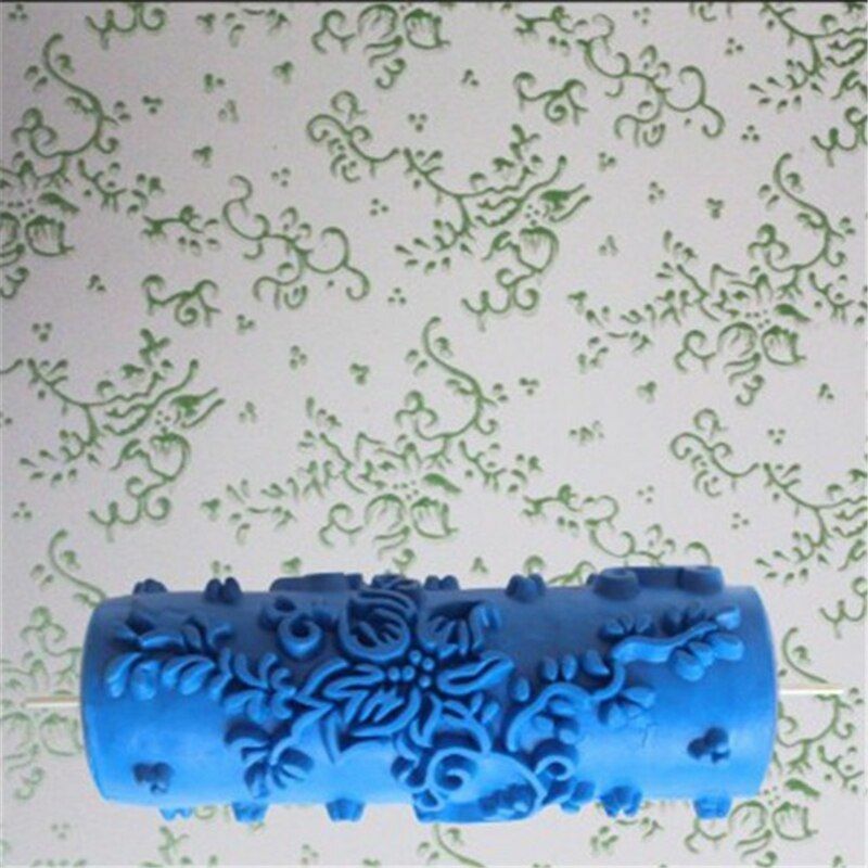 5inch Embossed Paint Roller Wall Texture Stencil Brush Floral Pattern Decoration