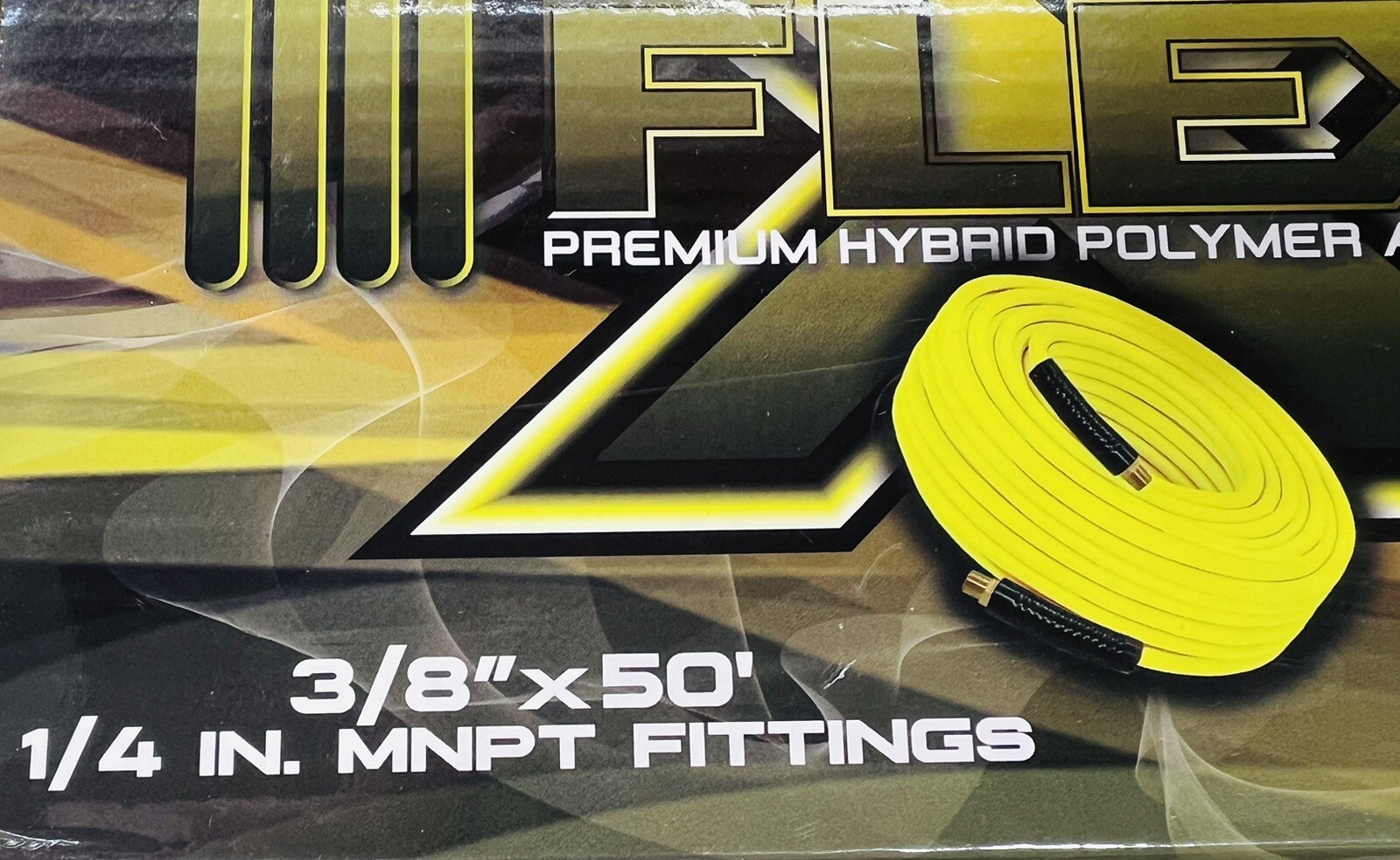 Flex 3/8' x 50' Hybrid Air Hose - Competes with Flexzilla HFZ3850YW2 -CLOSEOUT