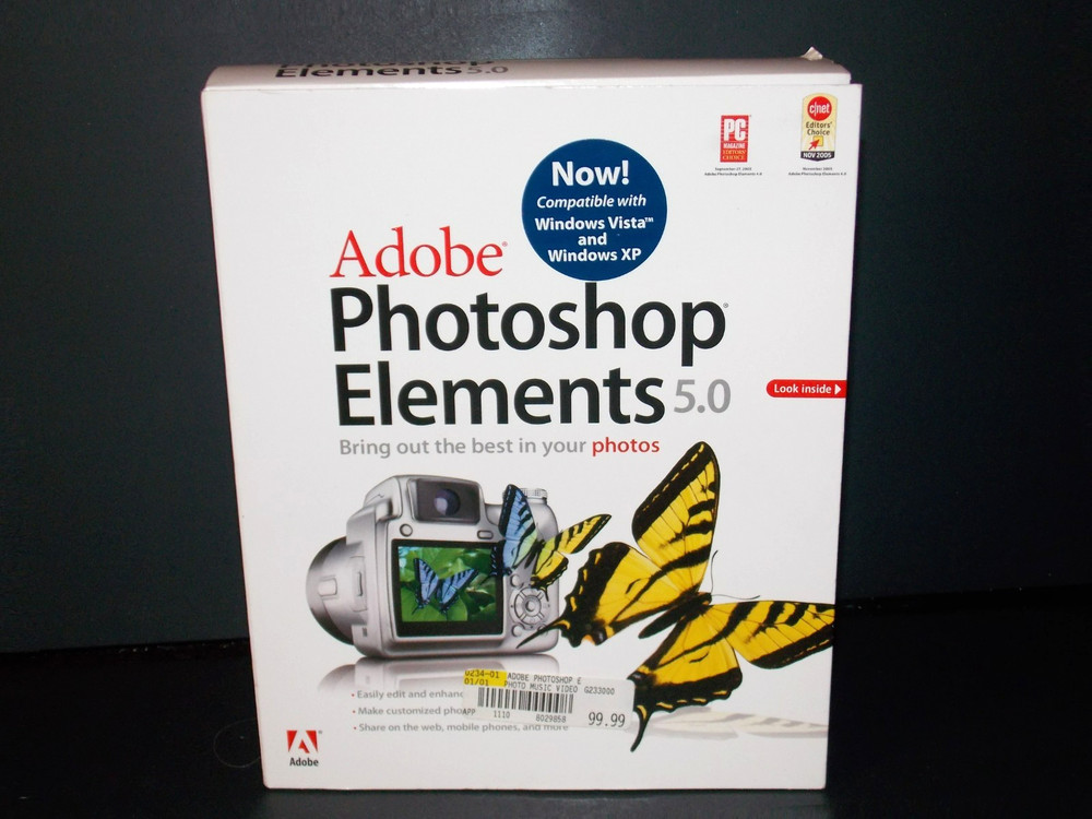 NEW Sealed Adobe Photoshop Elements 5.0 Software Photo Editor Win Vista XP CD PC