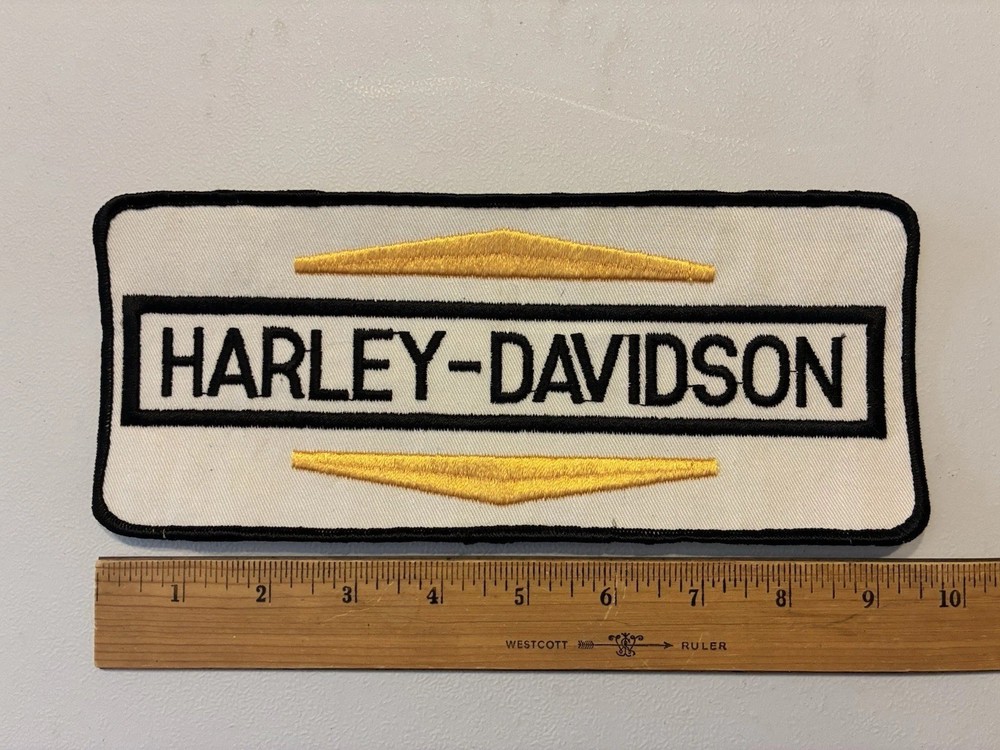 9 1/2" NOS Vintage Harley Davidson Logo Rectangle Patch Jacket HOG