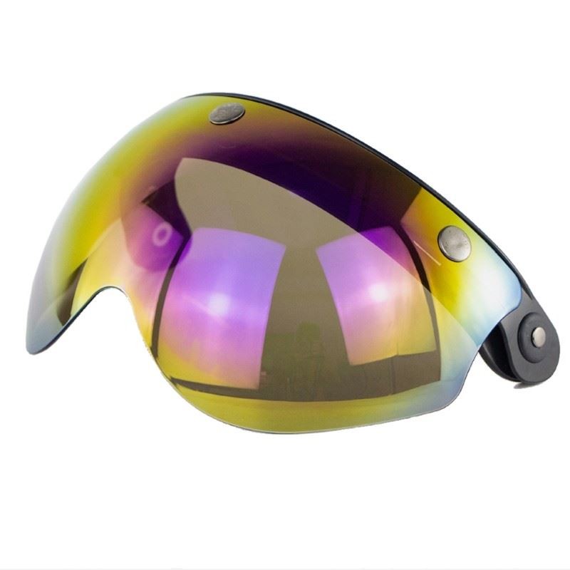 Windproof 3-Snap Visor Lens Shield for Motorcycle Helmets Flip Up Down Open Face