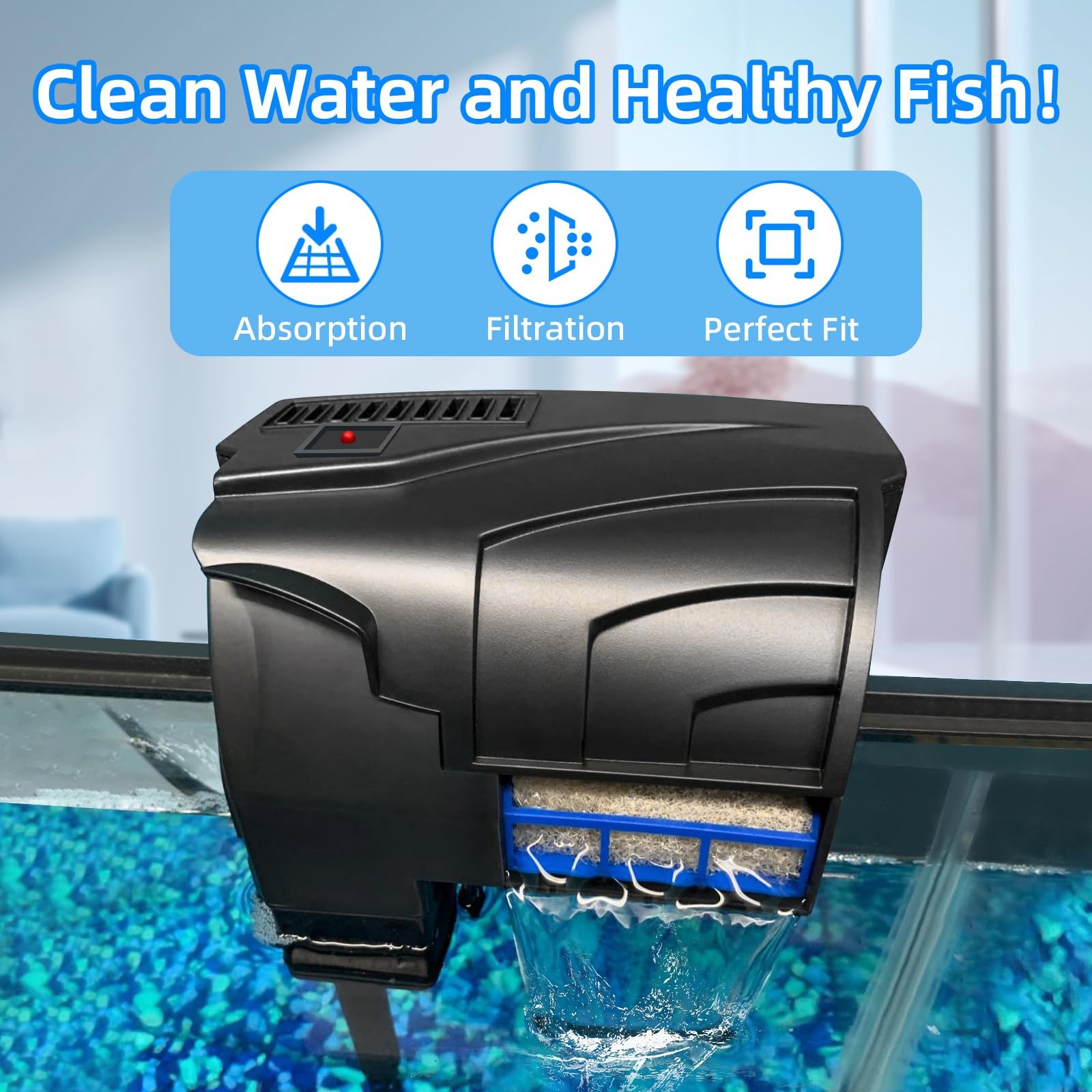 AQUANEAT Replacement Ammonia Reducer Pads Compatible with Aqueon gray