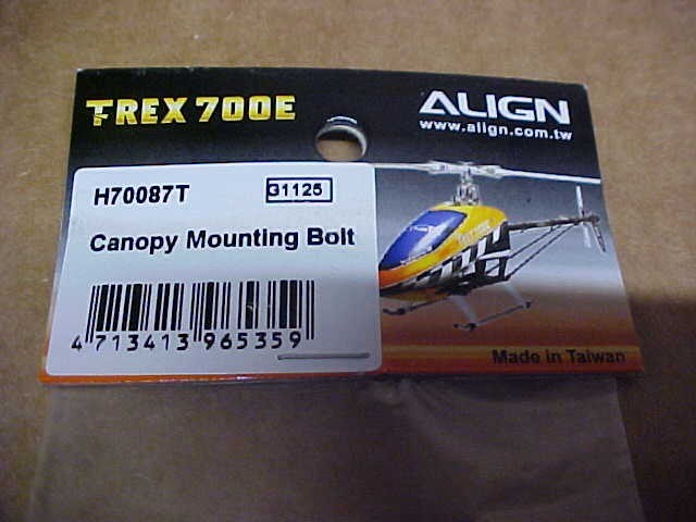 ALIGN H70087T = CANOPY MOUNTING BOLT: TREX 700E (NEW)