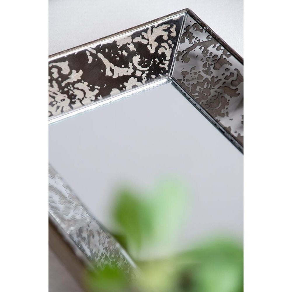 24 Silver Glass Framed Accent Mirror