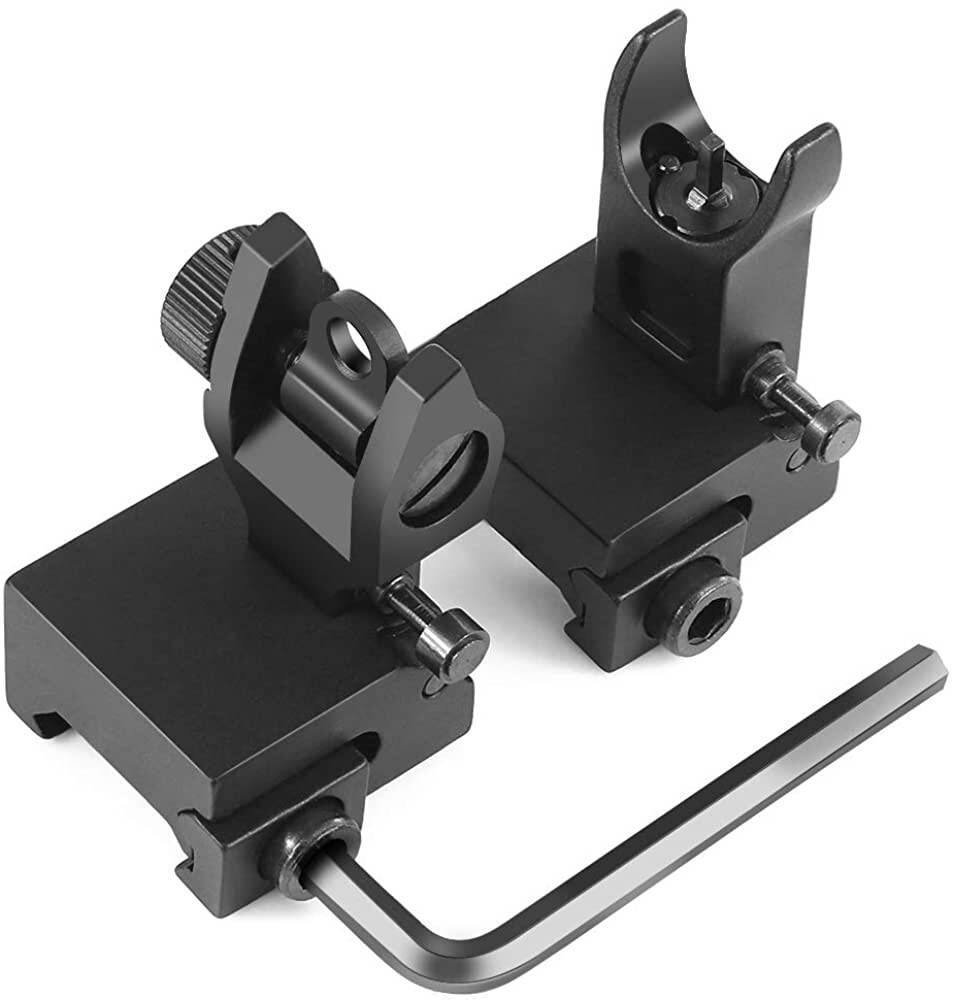 OT Flip Up Iron Sights Flip Up Front Sight + Back Up Rear Sight