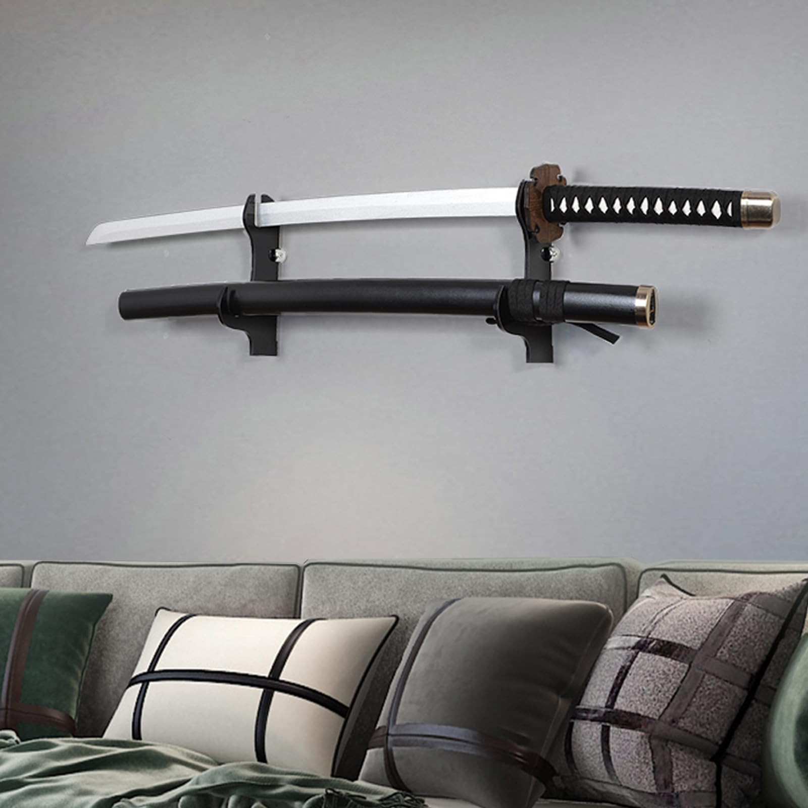 BYTOTU Samurai Sword wall mount-katana stand mount-（black）sword mount display...