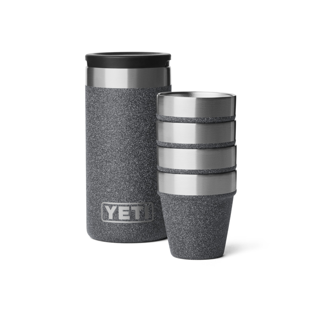 YETI Shot Glasses S/4 with Carrying Case - Blackstone - NEW in Box