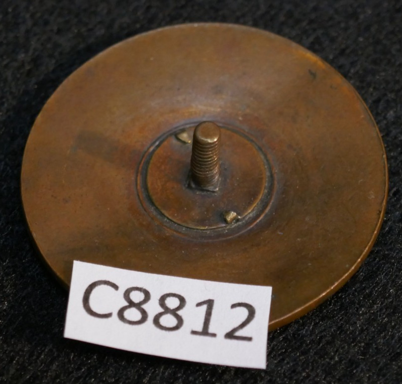 Interwar 1920s - 1930s US Army Enlisted Service Visor Device Emblem, Missing Nut