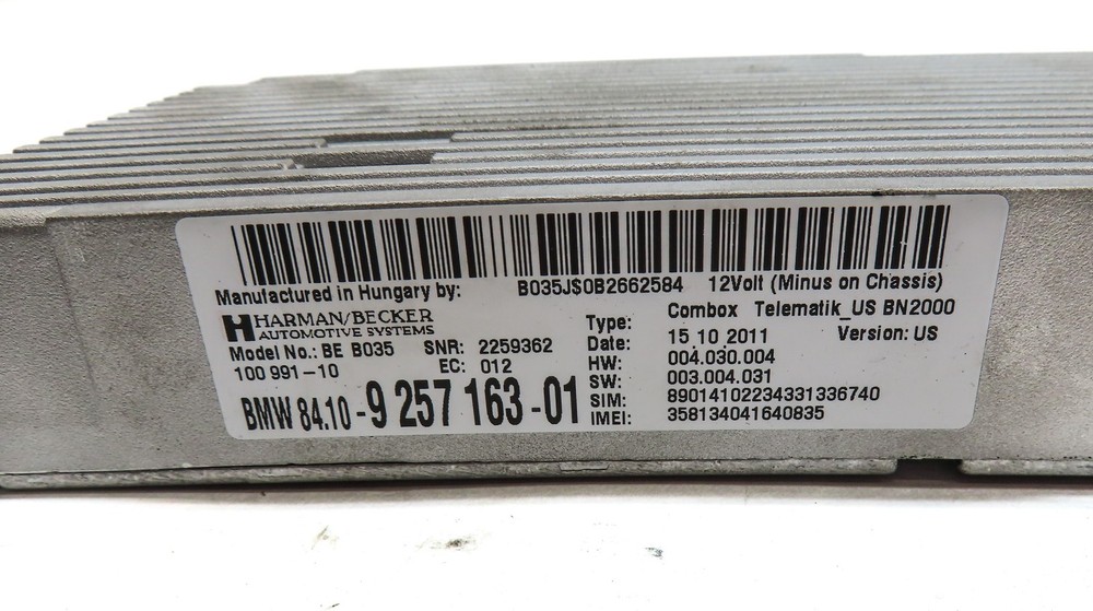 2012 BMW M3 (E90) BLUETOOTH COMBOX COMMUNICATION CONTROL MODULE