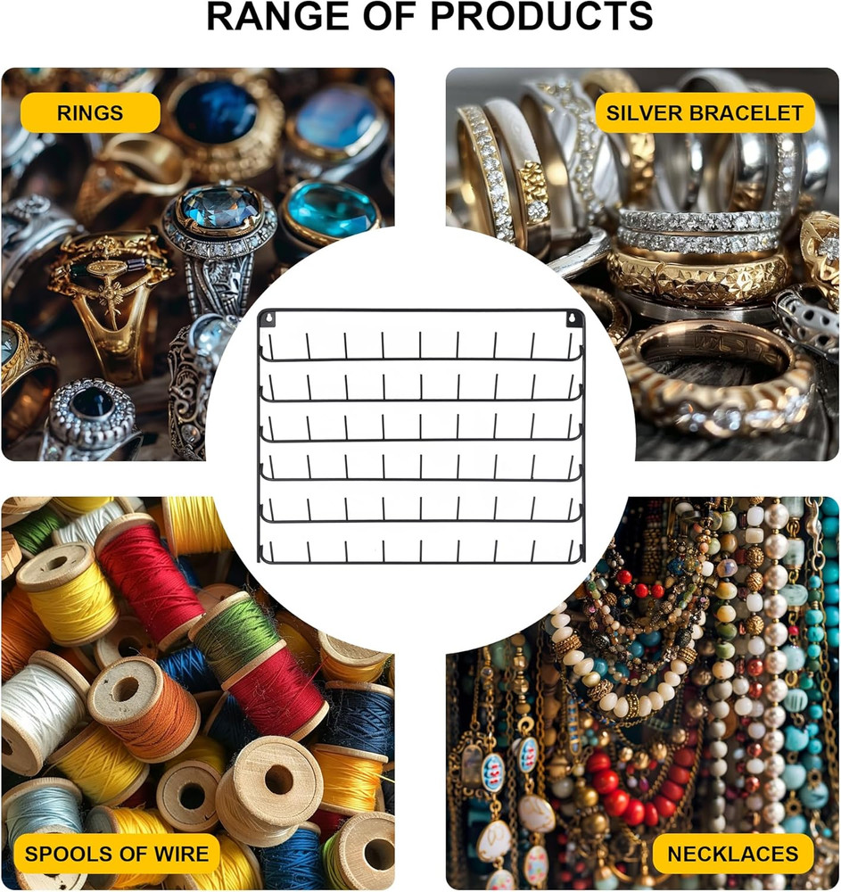 2 Pack Thread Holder Wall Mount - 54 Spool Sewing Thread Organizer - Black