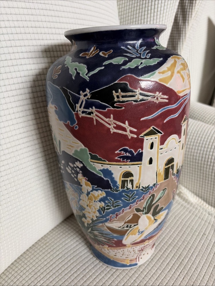 14” Ceramic Base Southwestern Cactus