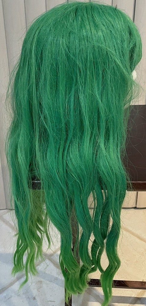 GREEN LONG WIG W/BANGS COSTUME ACCESSORY