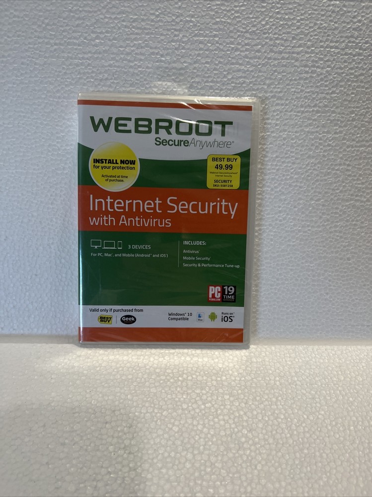 Webroot SecureAnywhere Internet Security Windows 10 ■ 3 Devices ■ BRAND NEW!