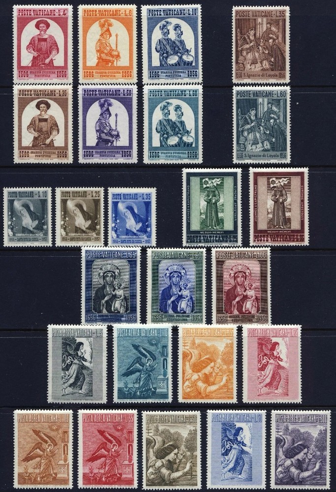 Vatican, 1956 year set, 25v, MNH