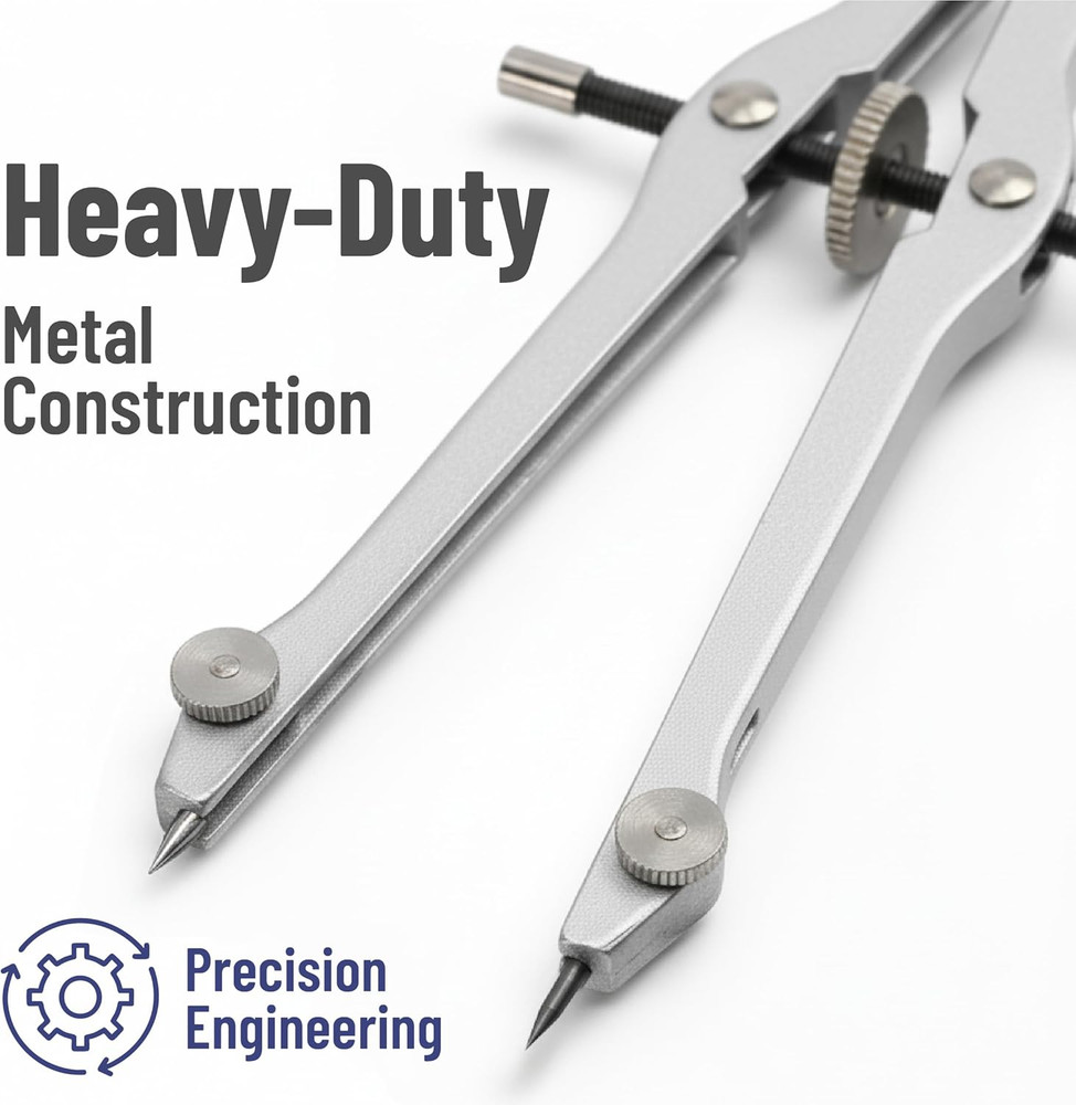 Geometry Set with 6 Inch Swing Arm Protractor, Divider, Set Squares, Ruler, Comp