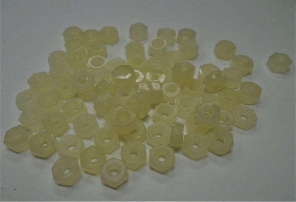 4-40 PLAIN 1/4" HEX NUTS NYLON 150 pcs #446