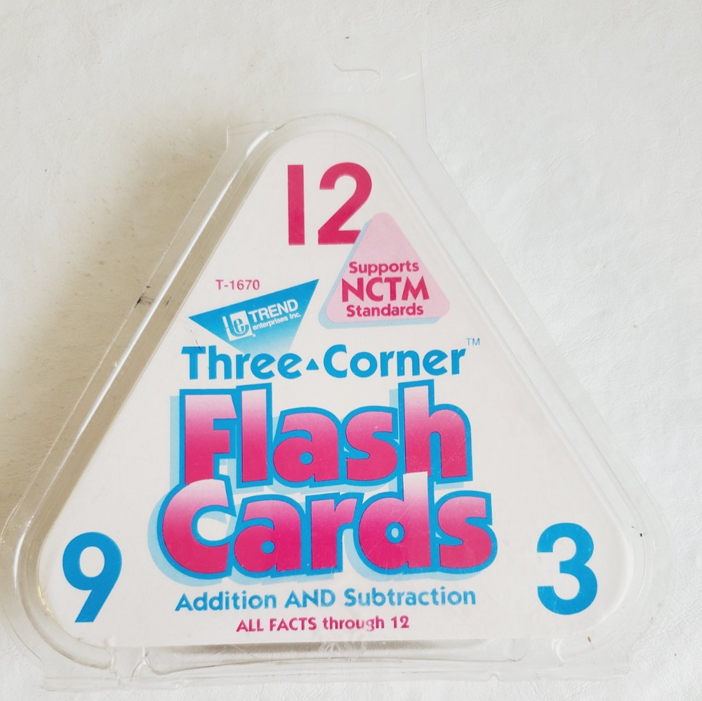 TREND Addition Subtraction Multiplication Division TRIANGLE 3 CORNER FLASH CARDS