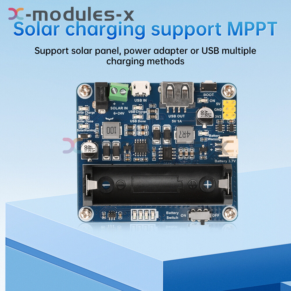 Power Manager Module for 6V~24V Solar Panel Support MPPT USB Battery Charging