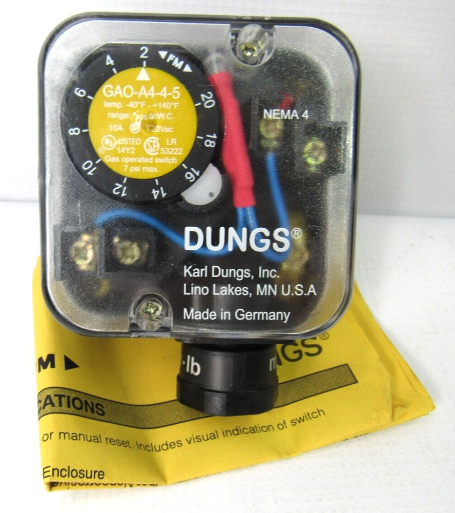 DUNG 46014-5 Gaspressure Switch 2''-20'' W.C.