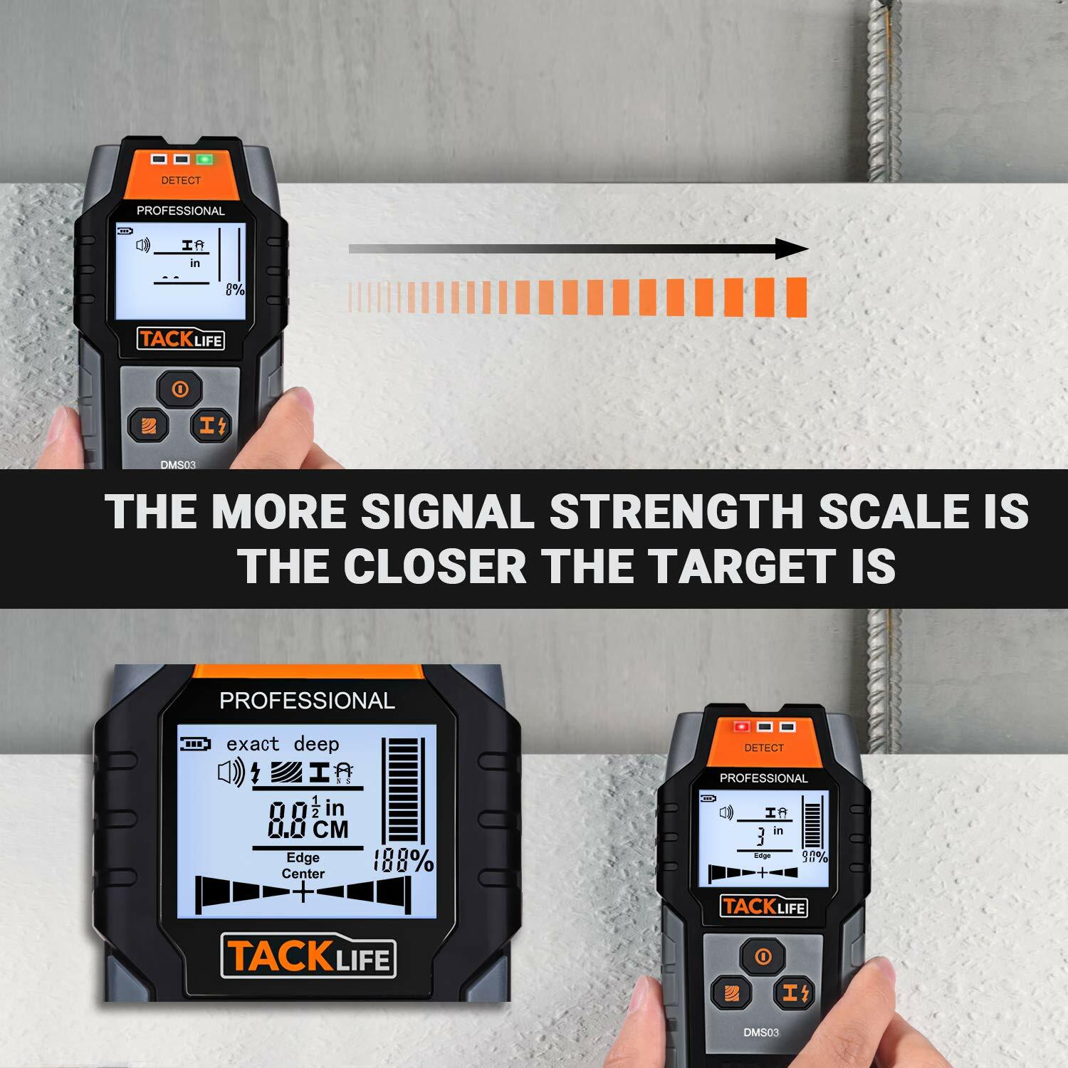 TACKLIFE Stud Finder Wall Scanner, 4 in 1 Center Finding Electronic Wall Detecto