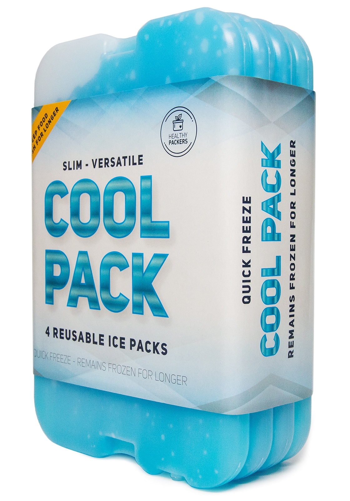 Healthy Packers Ice Pack for Lunch Box or Coolers - Freezer Packs (Set of 4)